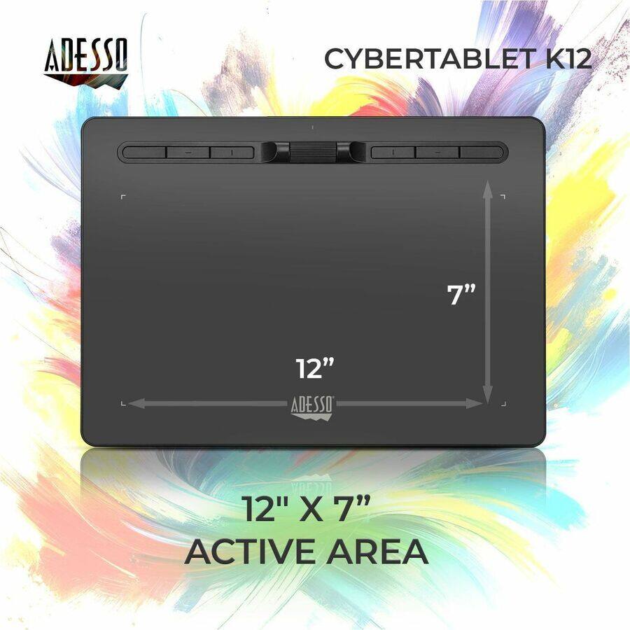 ADESSO CYBERTABLET K12

12" x 7" ACTIVE AREA

12"  
7"