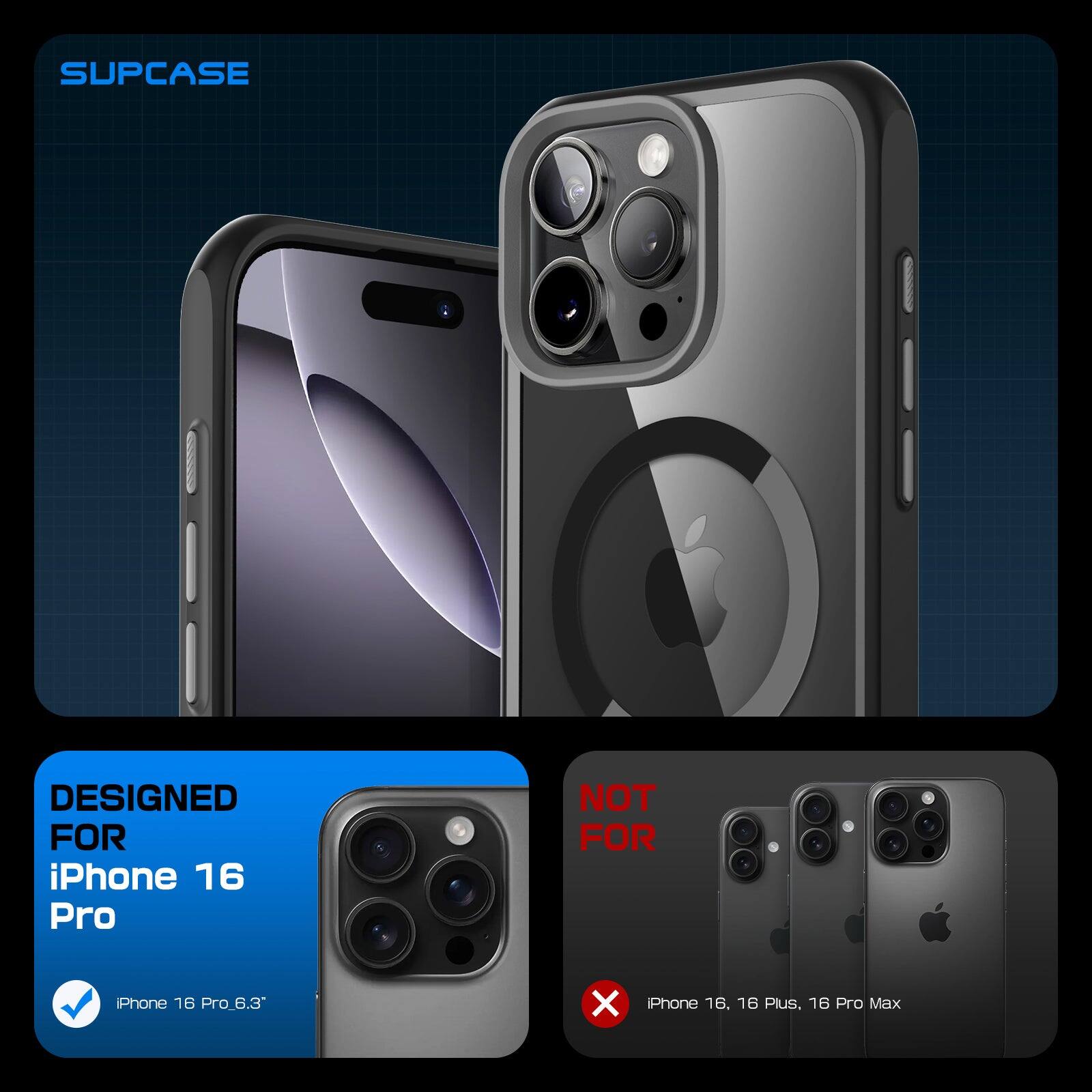 SUPCASE DESIGNED FOR iPhone 16 Pro NOT FOR iPhone 16, 16 Plus, 16 Pro Max.