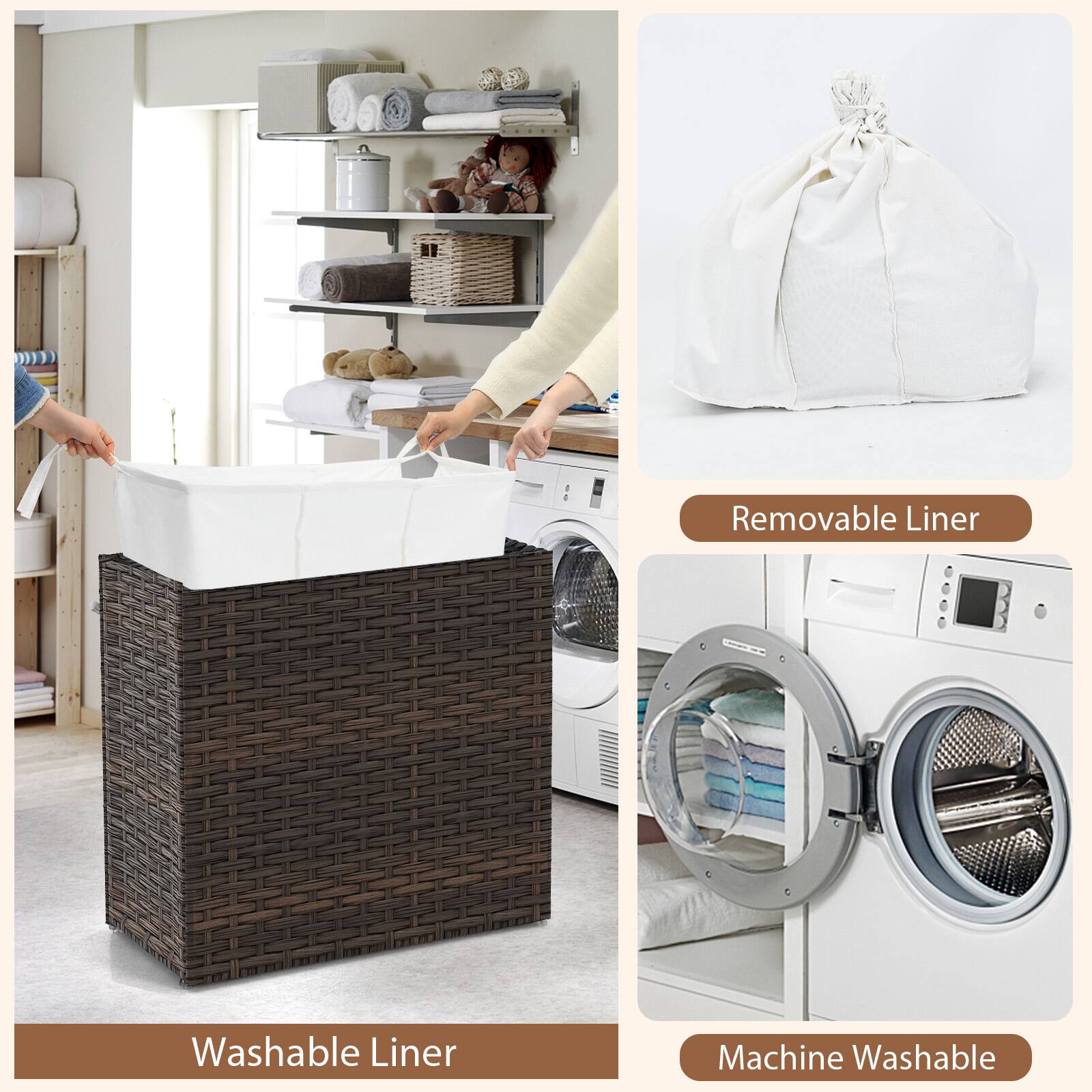 - Removable Liner
- Washable Liner
- Machine Washable