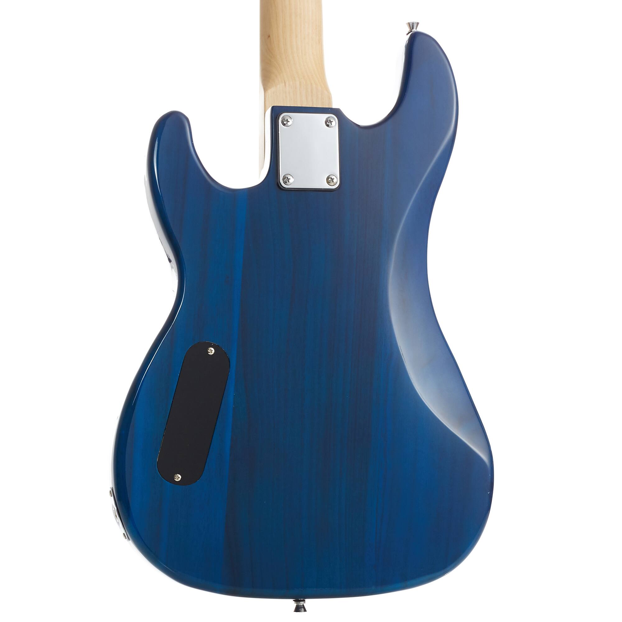 Alt View 2. Davison Guitars - Electric Bass Guitar - Right Handed Beginner Kit with Gig Bag - Blue.