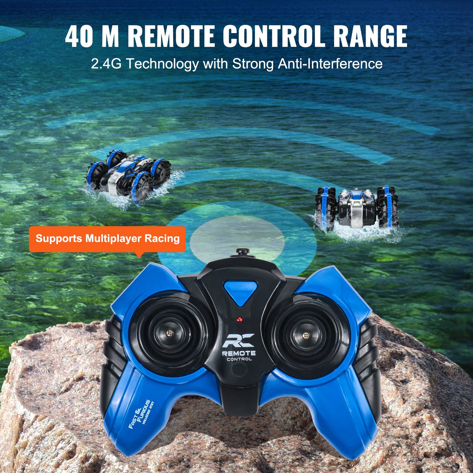 40 M REMOTE CONTROL RANGE  
2.4G Technology with Strong Anti-Interference  
Supports Multiplayer Racing