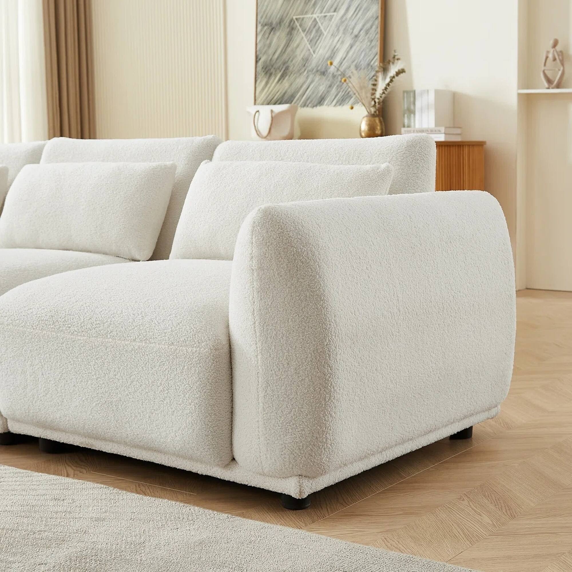 Alt View 2. Yardgrace - 4-Piece Upholstered Sectional Sofa – Stylish & Comfortable for Living Room - Beige.