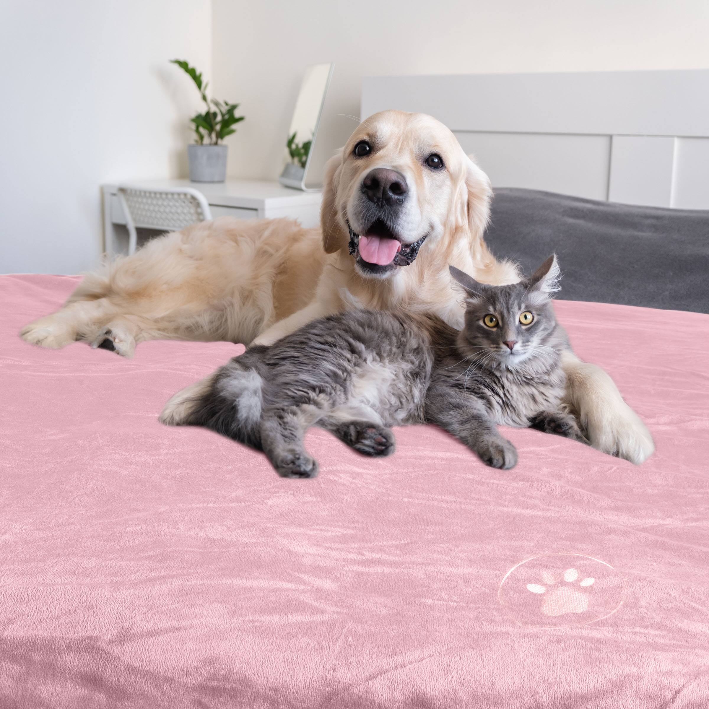 Alt View 7. PetMaker - Dog Blanket 60x70in  Sherpa Blanket Throw Blankets for Bed, Couch, Crate, or Car Machine Washable Puppy Essentials - Pink.