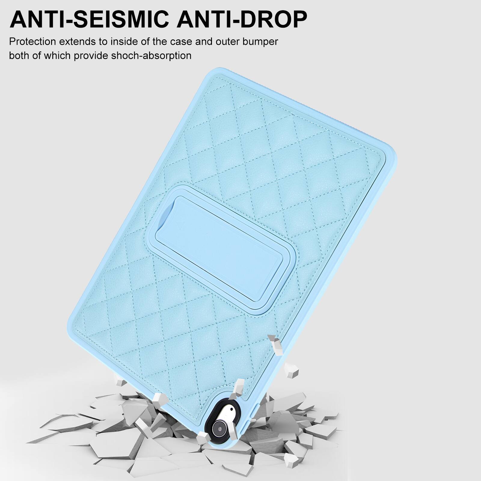 ANTI-SEISMIC ANTI-DROP  
Protection extends to inside of the case and outer bumper both of which provide shock-absorption