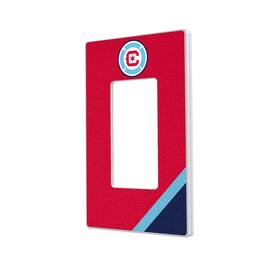 Keyscaper - Chicago Fire Diagonal Stripe Design Single Rocker Lightswitch Plate - Multicolor