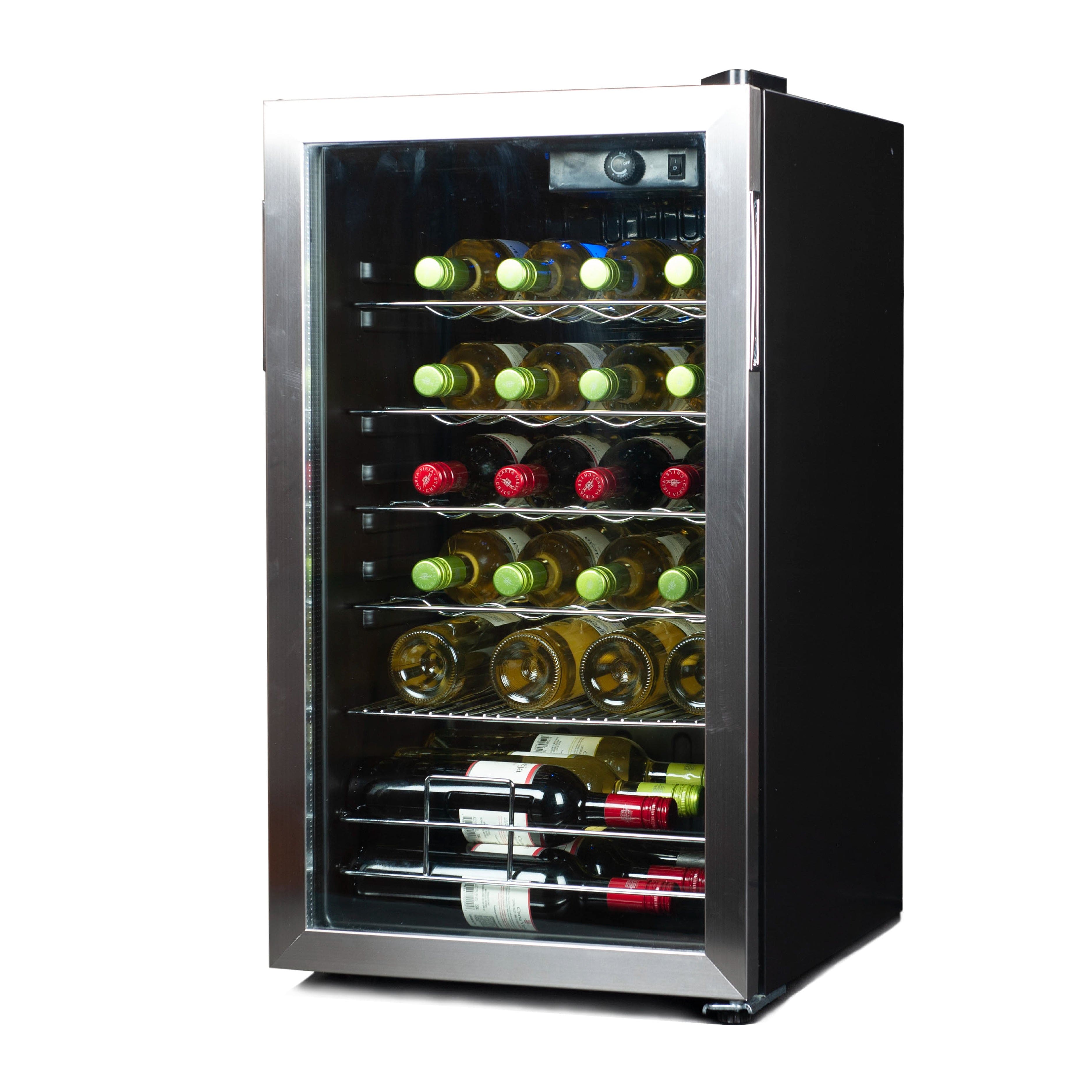 Black+Decker - 26 Bottle Single Zone Freestanding Wine Refrigerator - Black