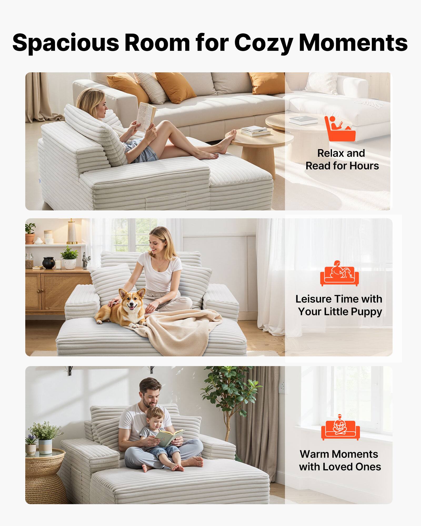 Spacious Room for Cozy Moments

- Relax and Read for Hours
- Leisure Time with Your Little Puppy
- Warm Moments with Loved Ones