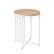Left. Walker Edison - Contemporary Metal and Wood Round Side Table - Coastal Oak/White.