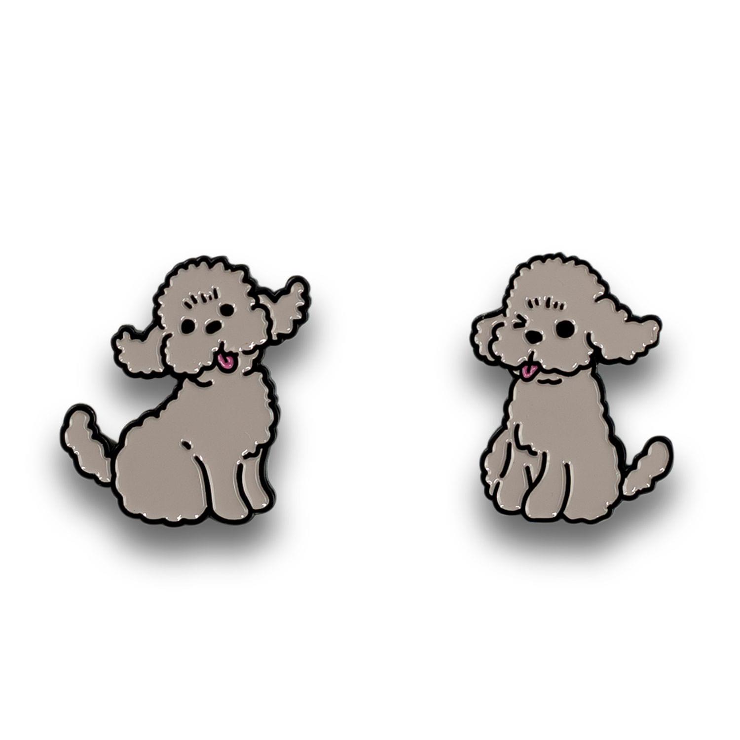 Alt View 1. Just Funky - Yuri on Ice Collectibles | Yuri Poodles Collector Pin | Japanese Collection - Gray.