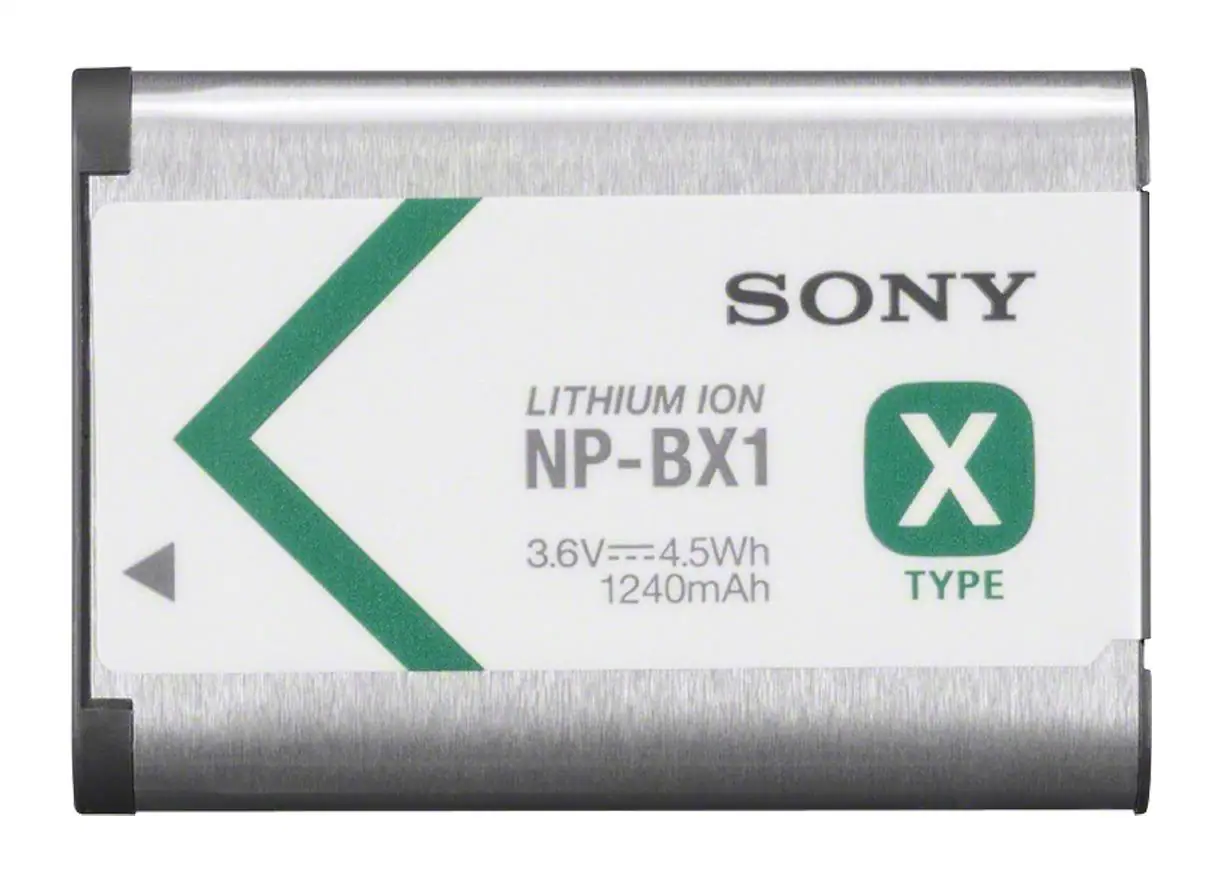 Front. Sony - NP-BX1 Rechargeable Lithium-Ion Battery - Silver.