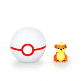 Pokémon - Clip 'N' Carry Poké Ball & Growlithe Set | Includes Ball & 2" Growlithe Figure - Red/White