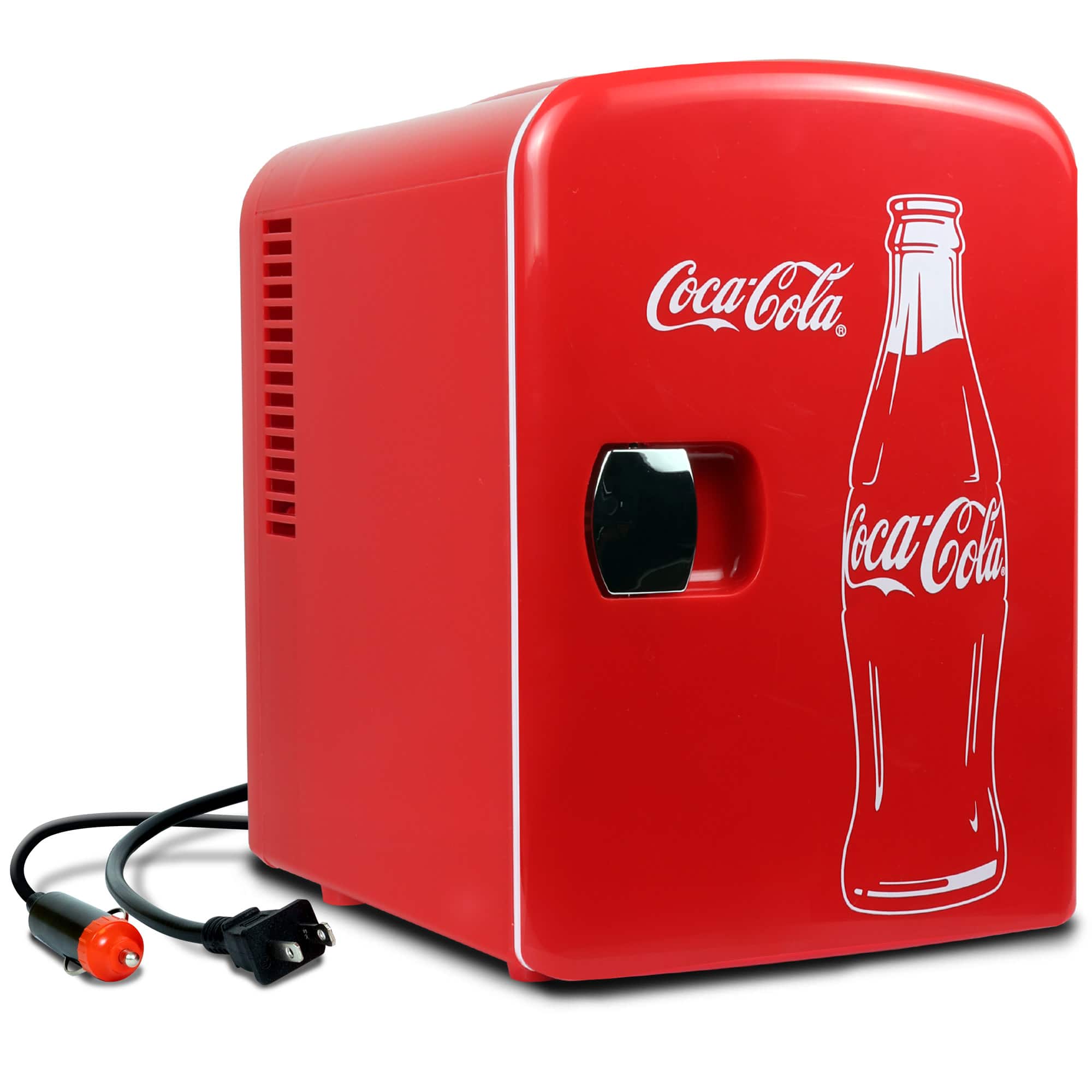 Coca-cola - 4L Mini Fridge, 6 Can, Classic Bottle Design - Red