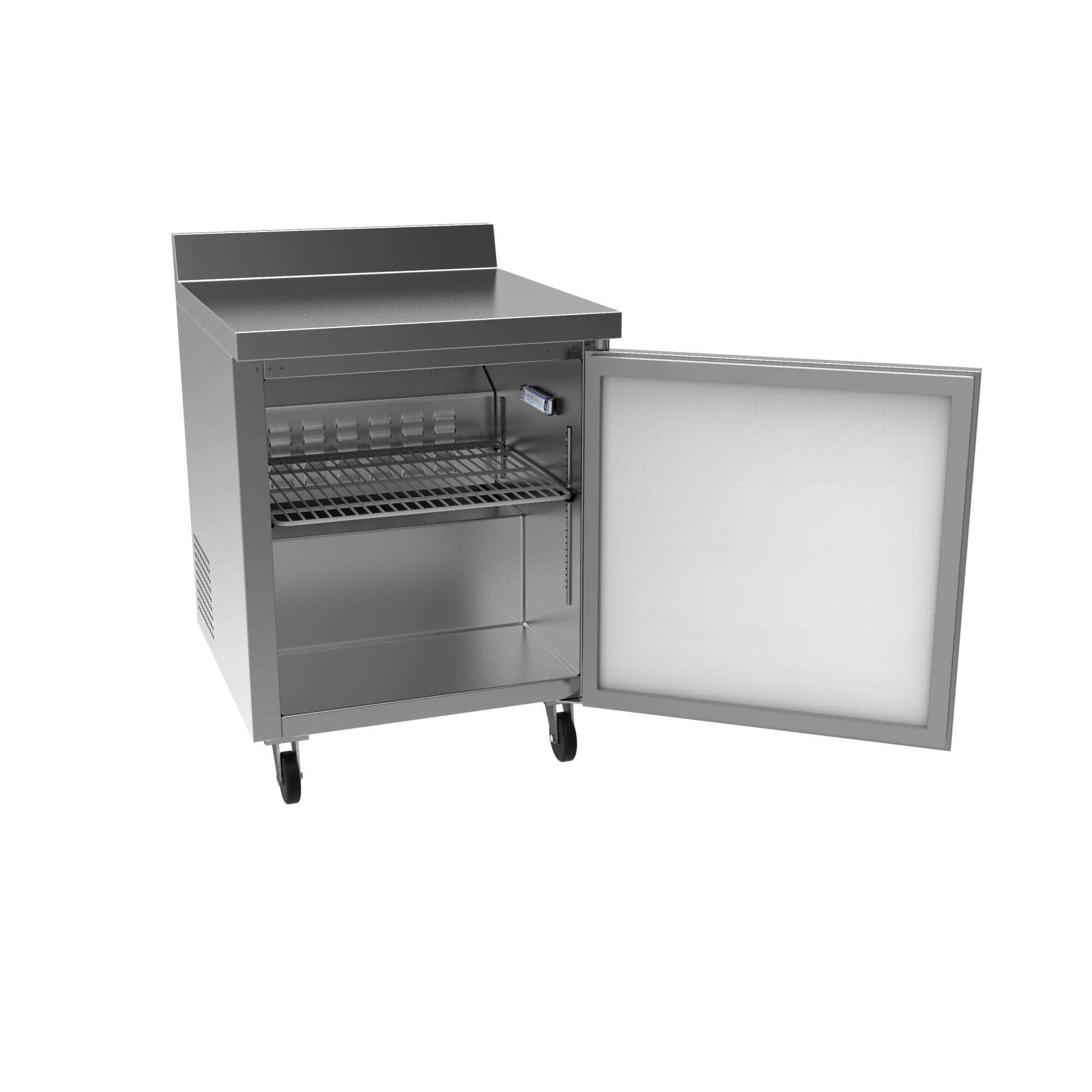 Left. Koolmore - 27 in. One-Door Worktop Refrigerator With 3.5 in. Backsplash - 6.3 Cu Ft. RWT-1D-6C - Stainless-Steel.