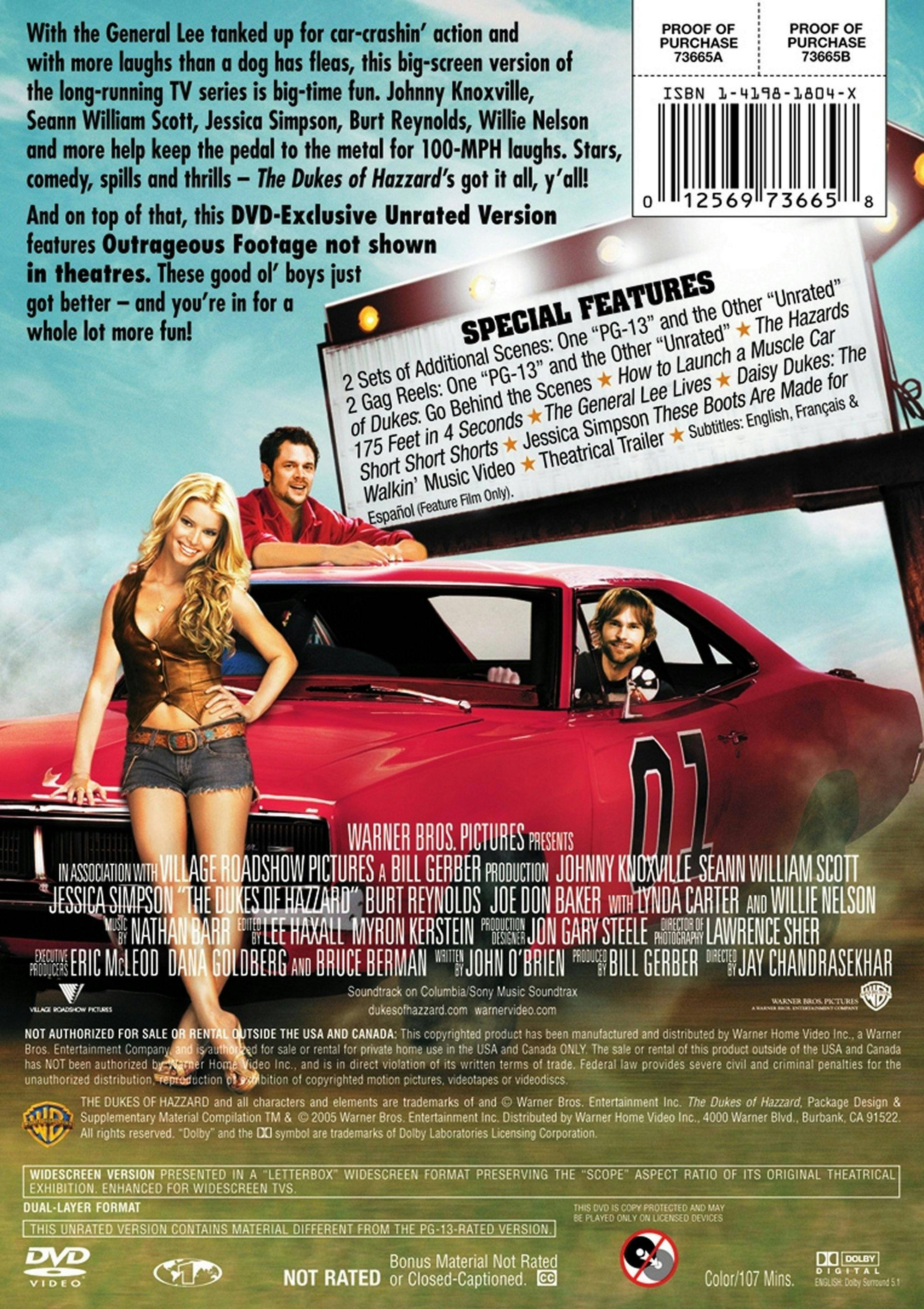 Angle. The Dukes of Hazzard (DVD Widescreen Unrated) [DVD].