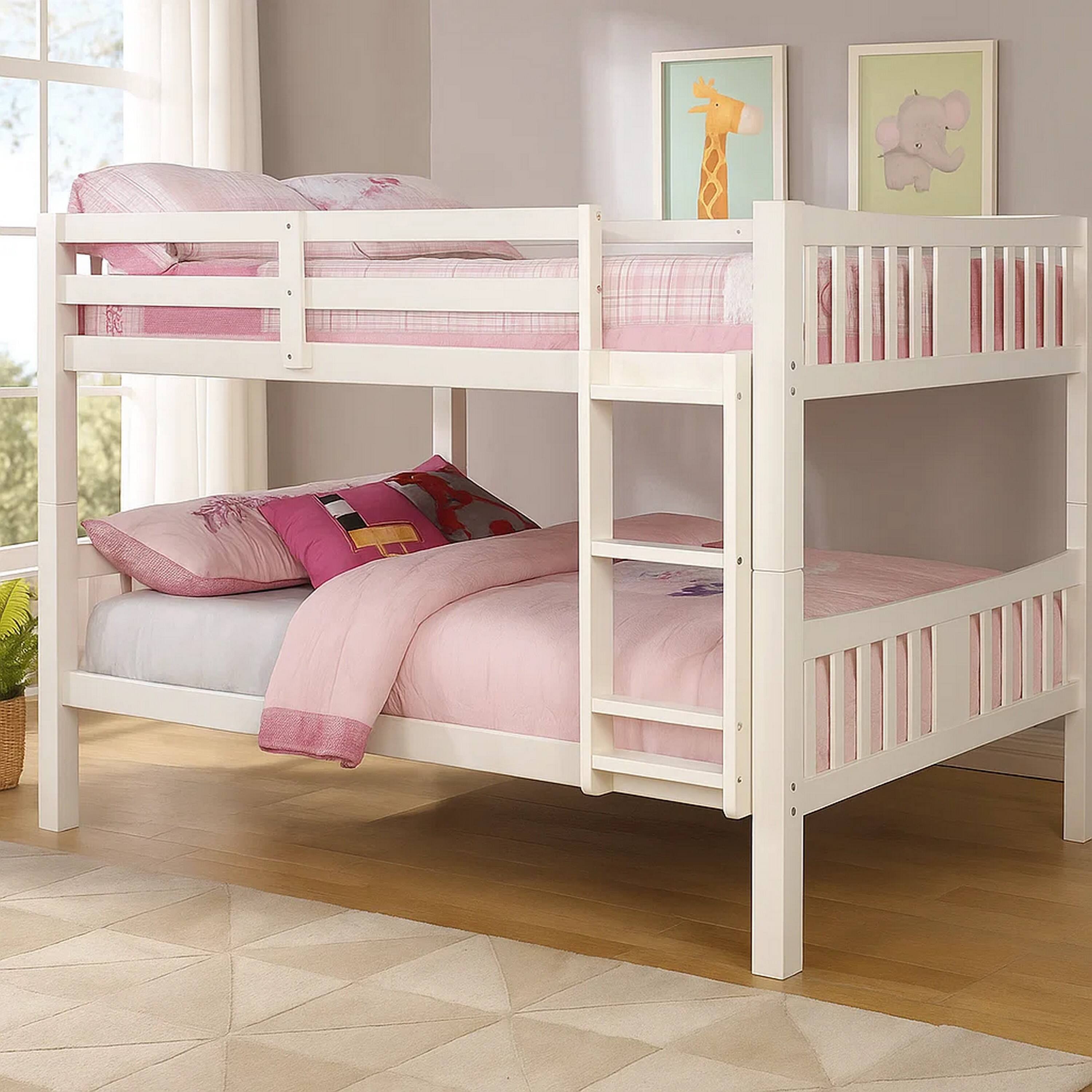 Alt View 2. Manhattan Lane - Nedy Full over Full Bunk Bed with Attached Ladder - White.