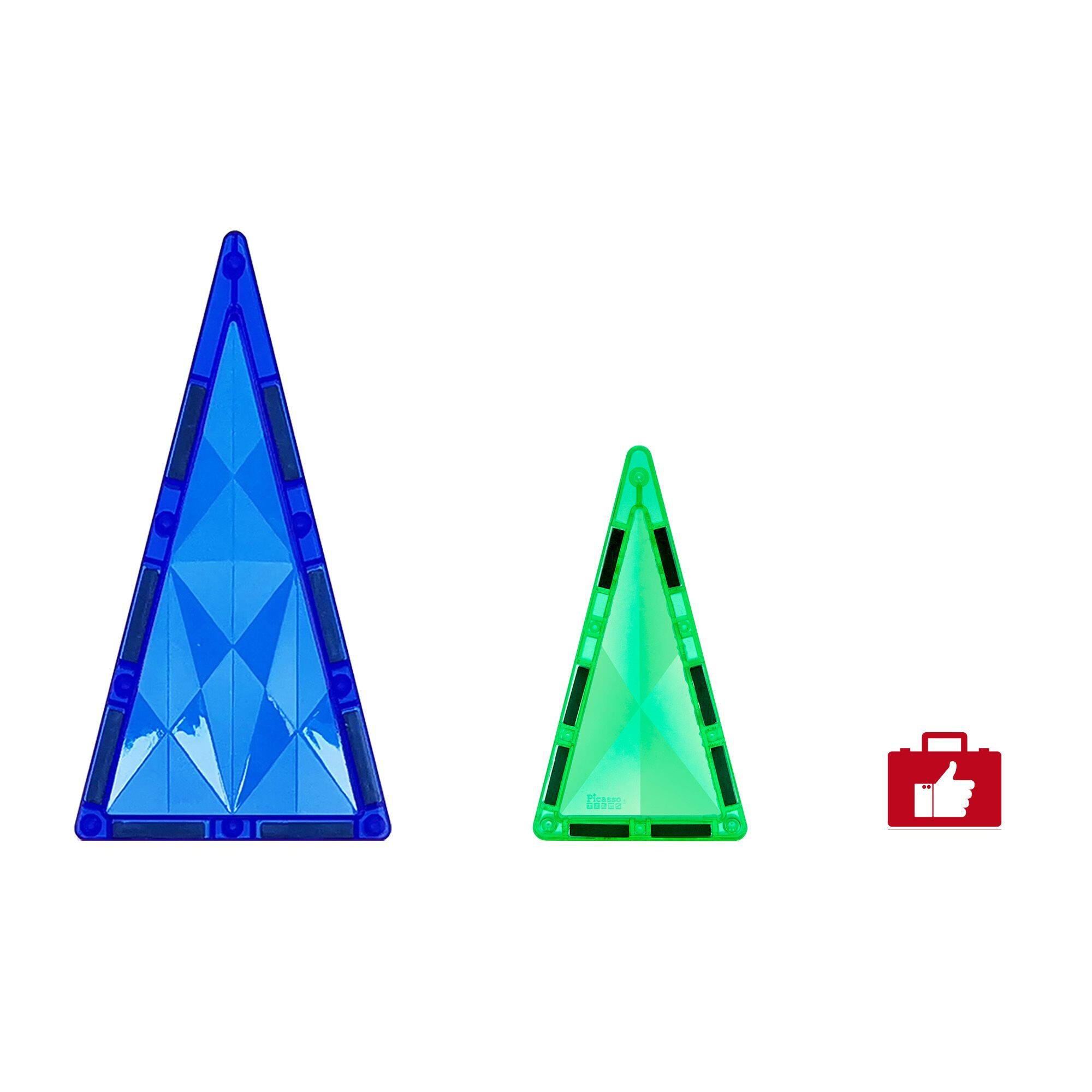 Alt View 4. PicassoTiles - PICASSO-TILES Magnetic Tiles for Kids, 41PCS Construction STEM Building Blocks Educational Toy - Multicolor.