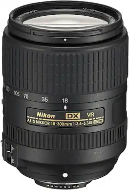 Nikon - DX AF-S 18-300mm f/3.5-6.3G ED VR Professional SLR Lens (International Version) - Black