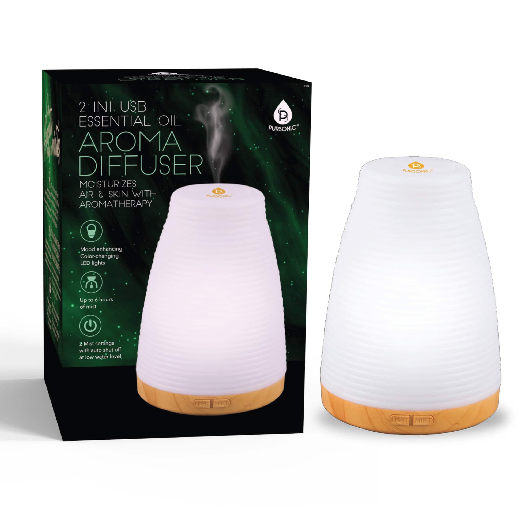 Pursonic - 2-in-1 USB Essential oil Aroma Diffuser - White