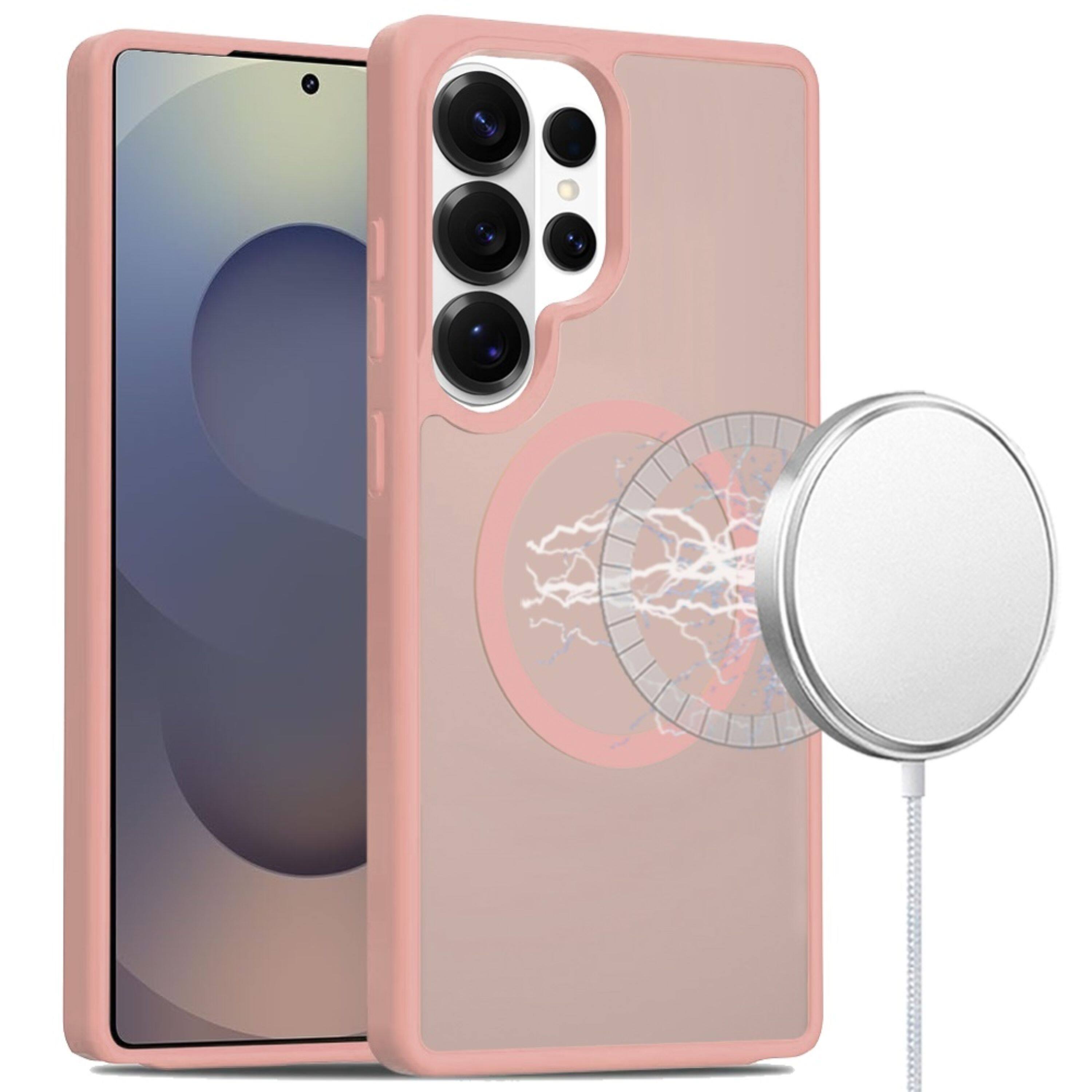 Kitcheniva - Magnetic Circle Smooth Translucent Plus Tempered Glass For Samsung S26 Ultra Case - Light Pink price history on PriceWatchPro