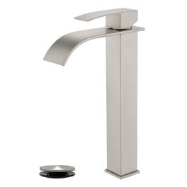 Brushed Faucet SUS304 Waterfall Spout cUPC Cartridge 60cm Supply Line Pop Up Drain