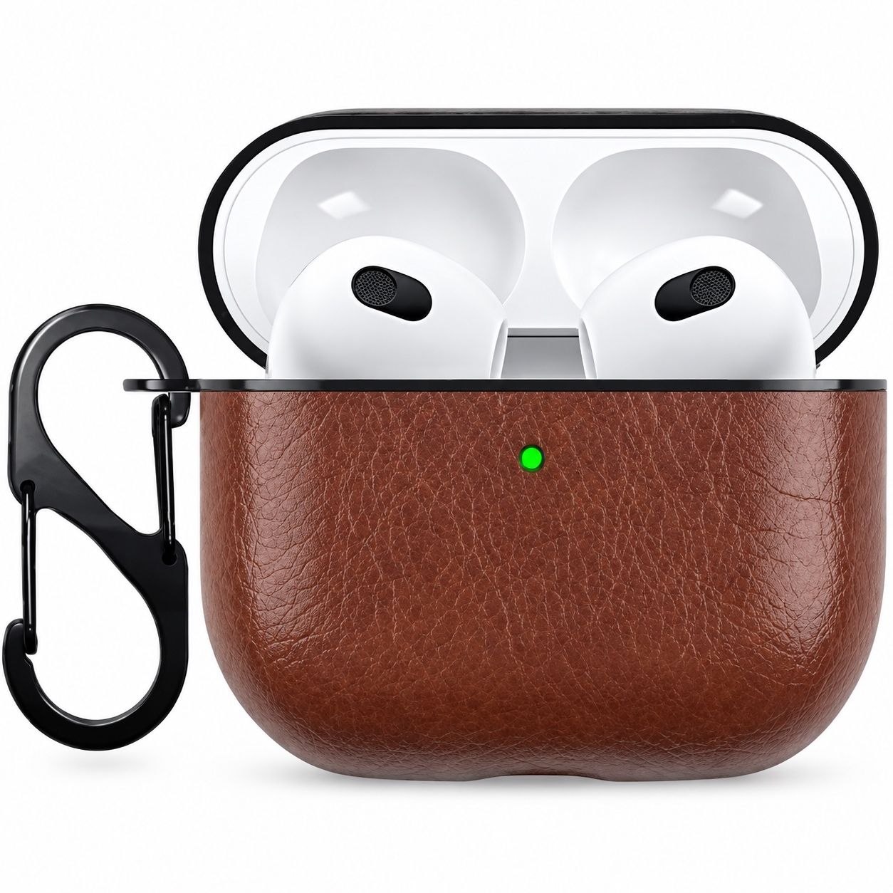 Entronix - Luxury Leather Case for AirPods 4th/5th Generation - Premium Protection - Brown