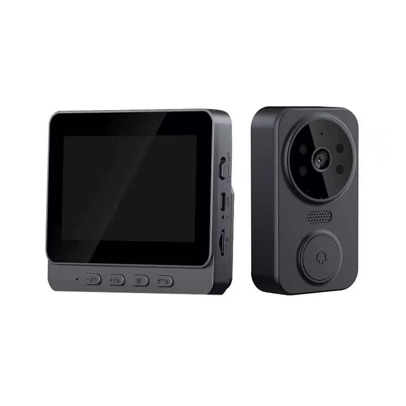 Cluzine - Wireless Video Doorbell with 4.3" Monitor, No WiFi Needed, Anti-Power Outage