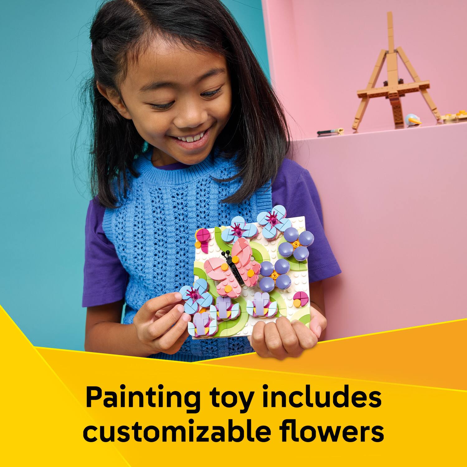 Painting toy includes customizable flowers
