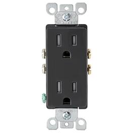 Leviton - Decora 15 amps 125 V Duplex Outlet 5-15R 1 pk - Black
