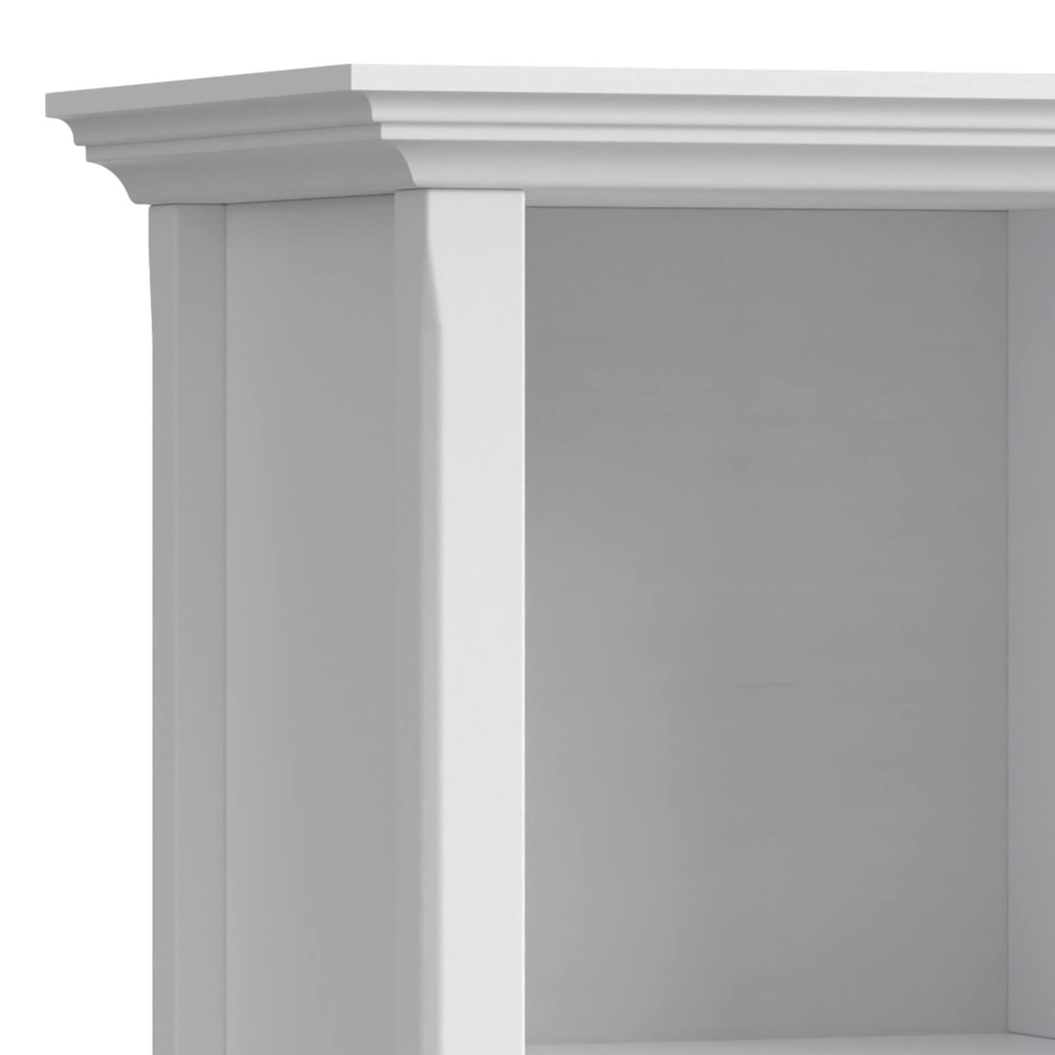 Alt View 3. Simpli Home - Amherst 57 inch Wide Solid Wood Transitional 8 Cube Storage Sofa Table in White - White.