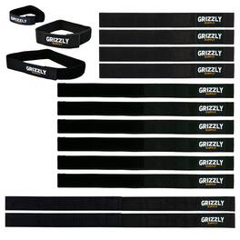 Grizzly Supply - 9" (4pc), 12" (6pc), 16" (2pc) Hook and Loop Bundle Strap - Black