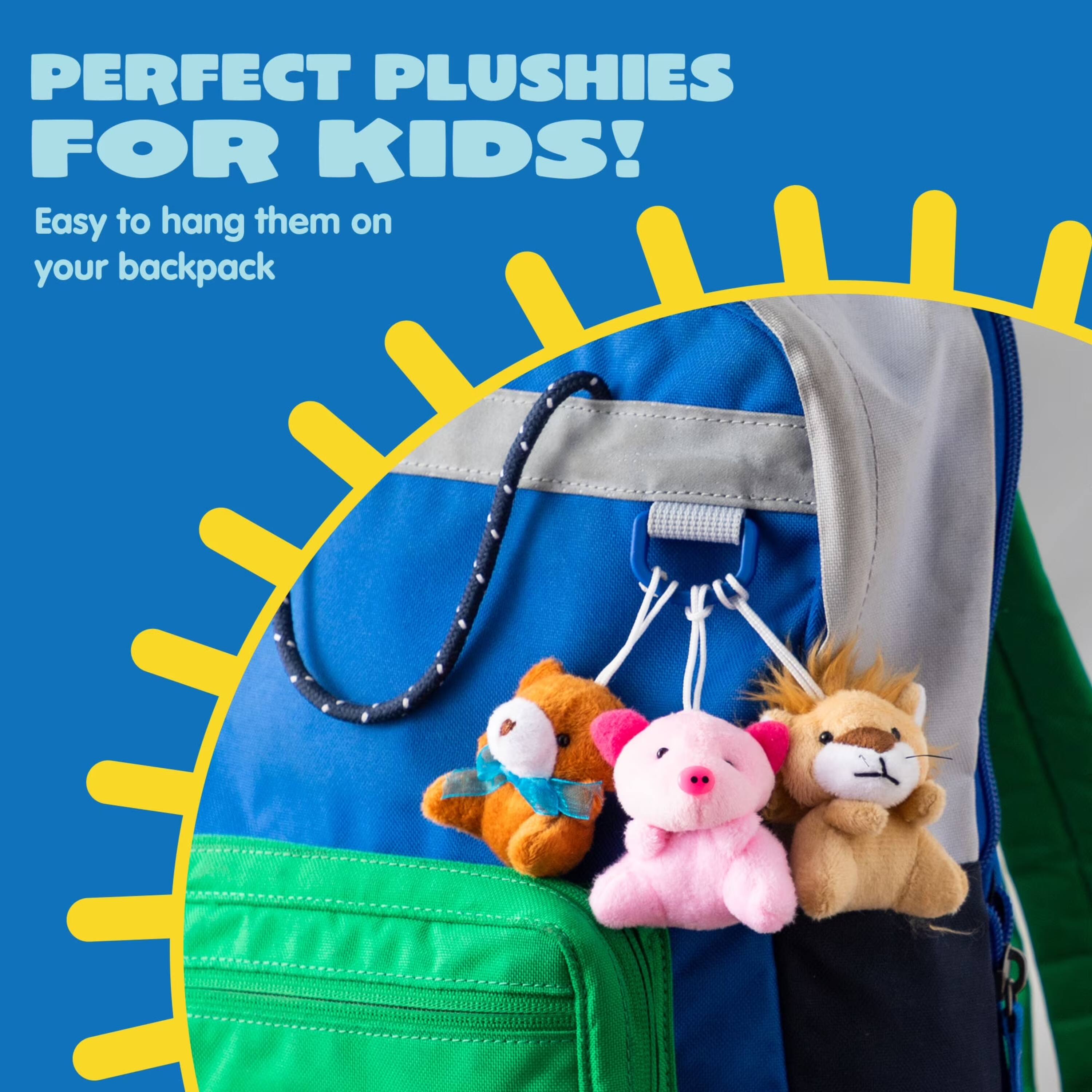 PERFECT PLUSHIES FOR KIDS!  
Easy to hang them on your backpack