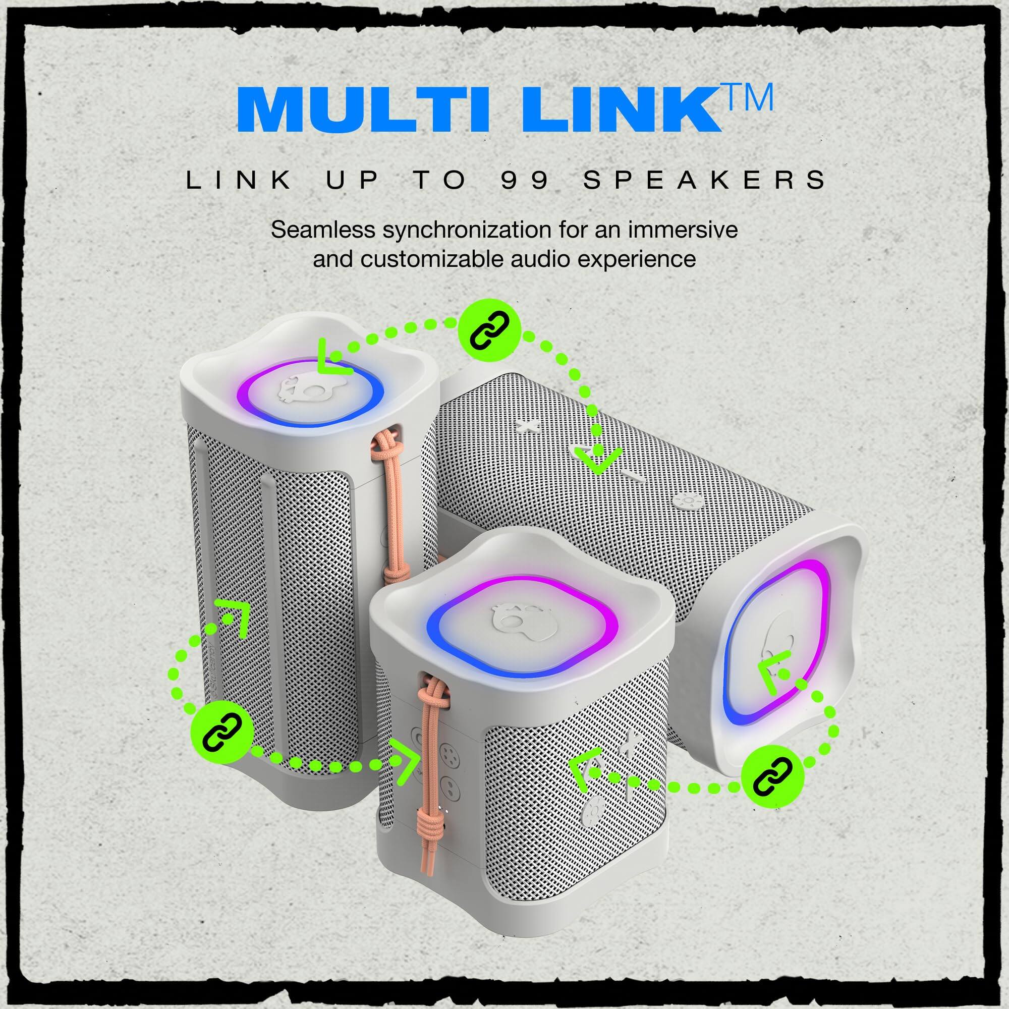 MULTI LINK™  
LINK UP TO 99 SPEAKERS  

Seamless synchronization for an immersive and customizable audio experience