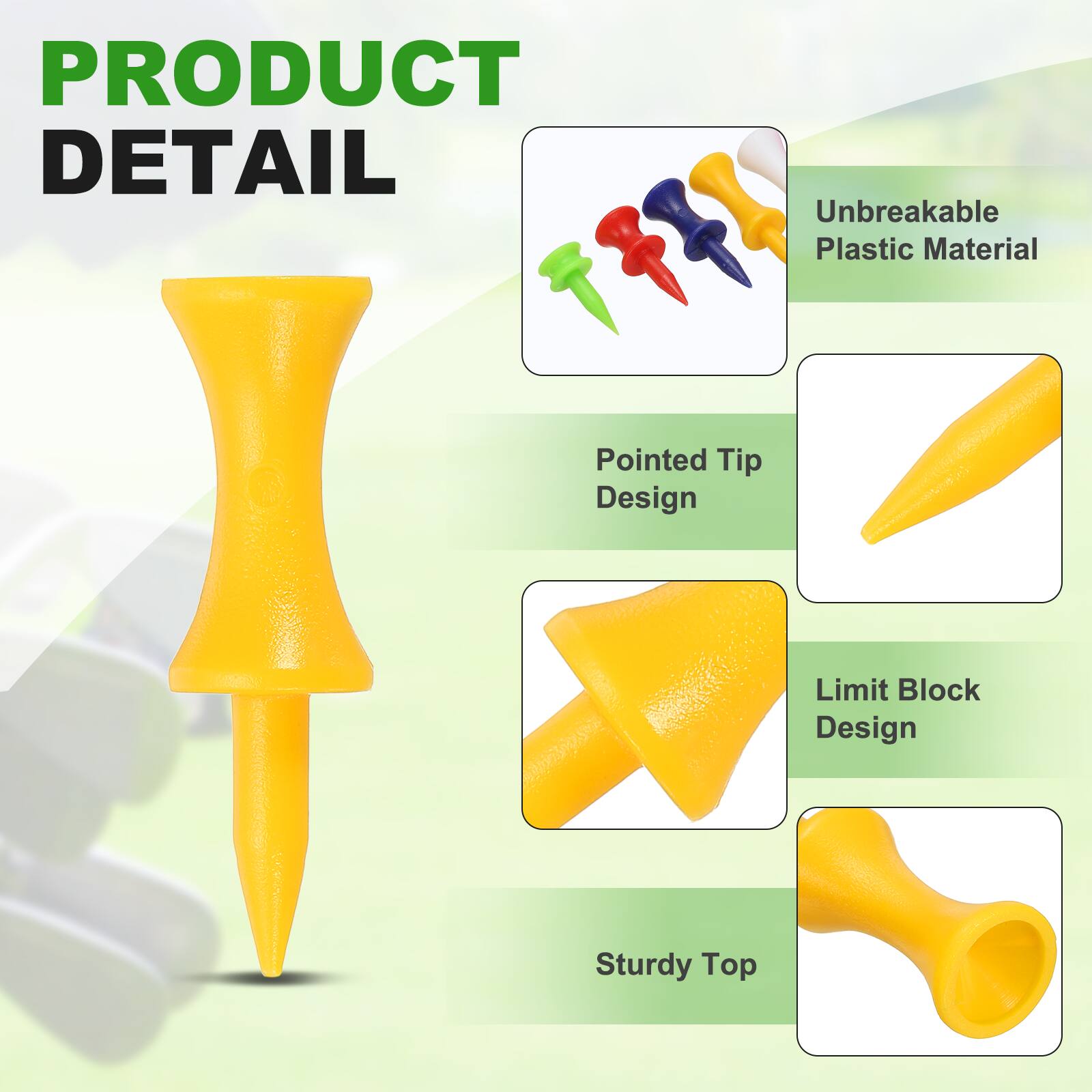 PRODUCT DETAIL

- Unbreakable Plastic Material
- Pointed Tip Design
- Limit Block Design
- Sturdy Top