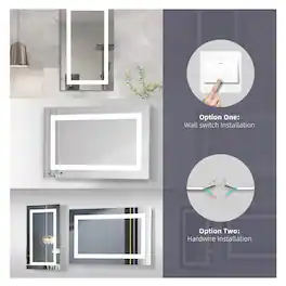 Elegant Kitchen and Bath - Riven 40X30 Led Mirror, Adjustable Color 3000K/4200K/6400K - White