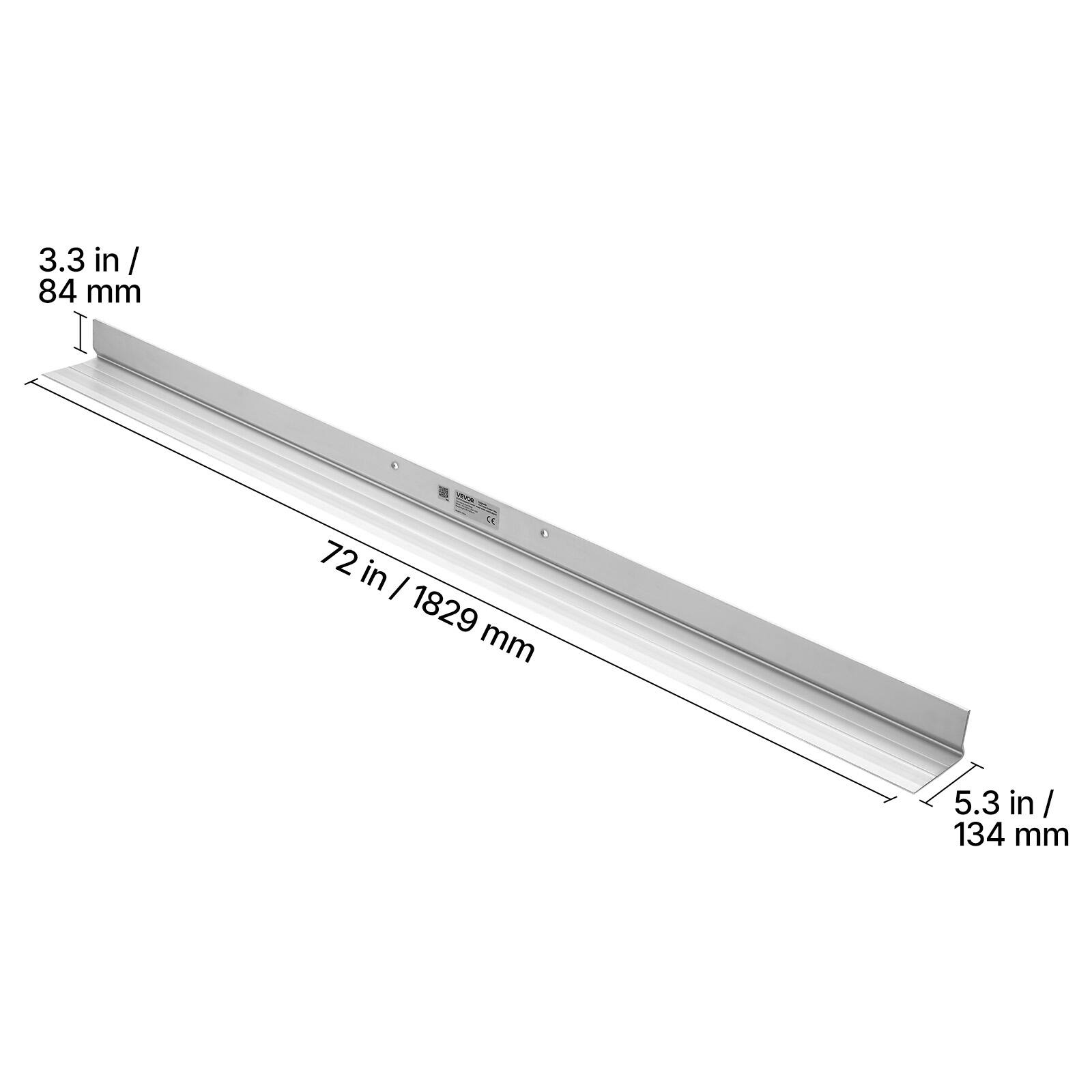 3.3 in / 84 mm  
72 in / 1829 mm  
5.3 in / 134 mm