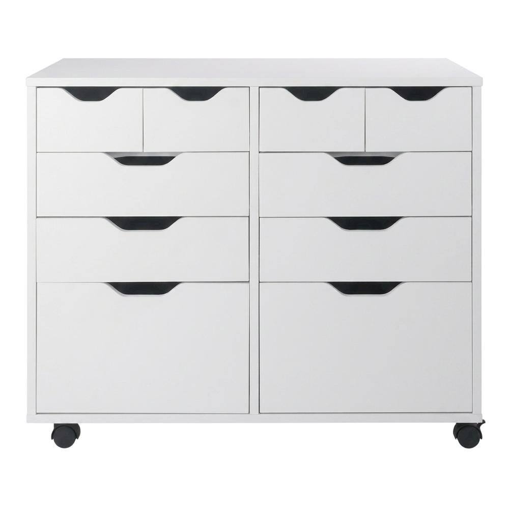 Angle. FurniFact - Composite Wood Storage Cabinet with Doors for Kitchen and Office - White.