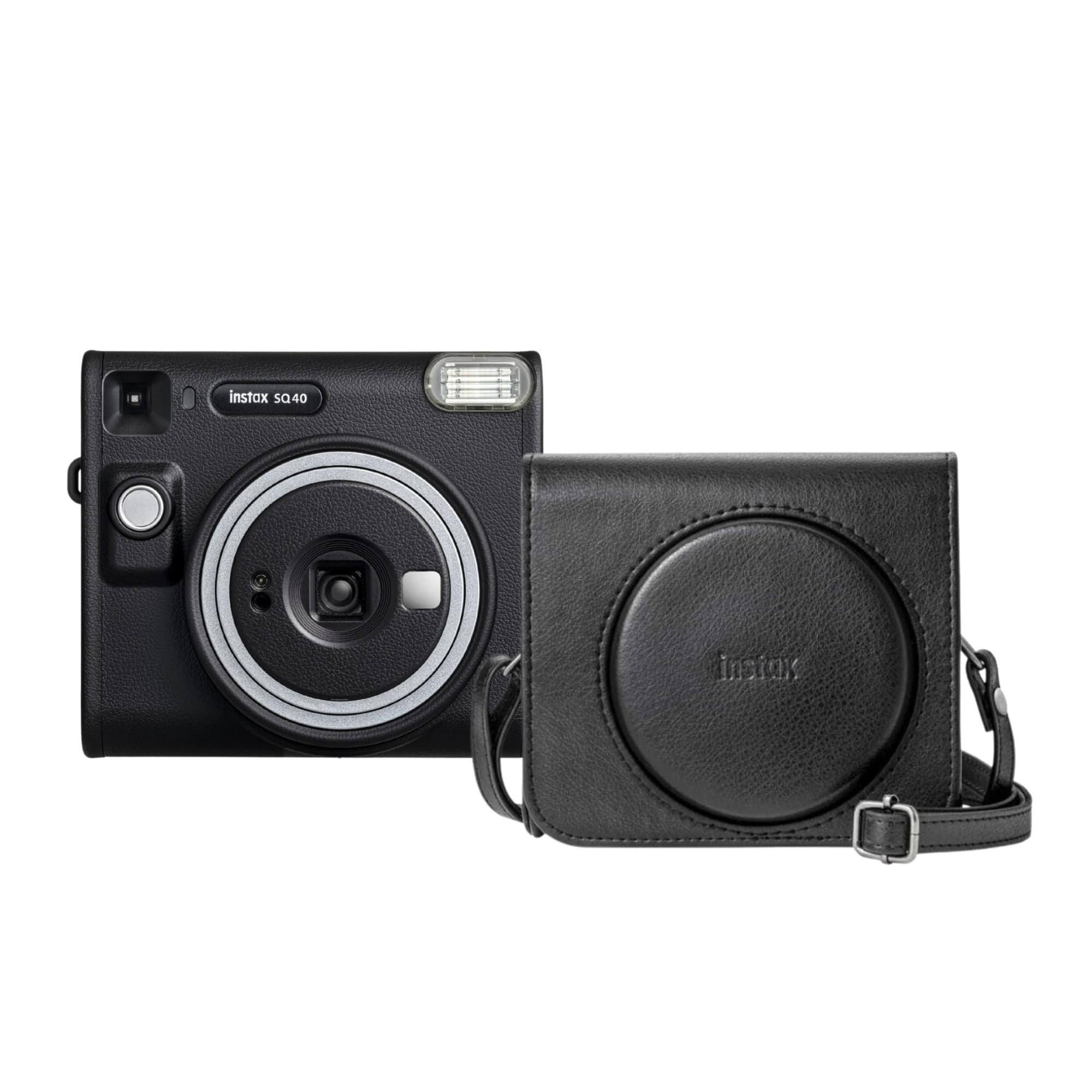 Fujifilm - instax SQUARE SQ40 Selfie Mode Easy-To-Operate Camera with Leather Case