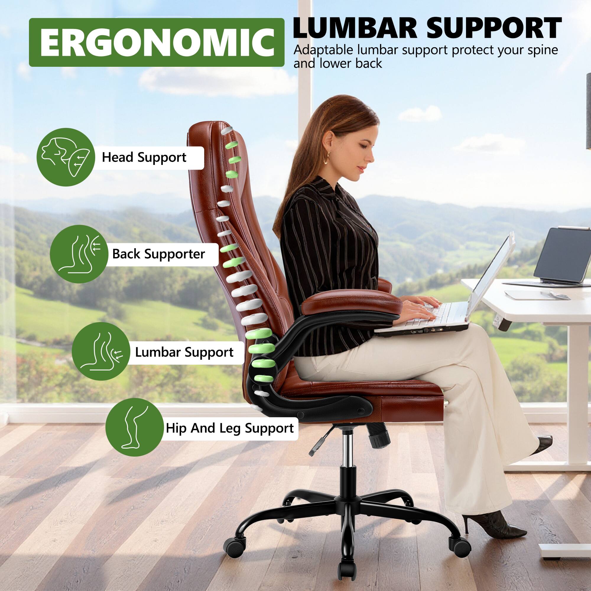ERGONOMIC

LUMBAR SUPPORT
Adaptable lumbar support protect your spine and lower back

Head Support
Back Supporter
Lumbar Support
Hip And Leg Support