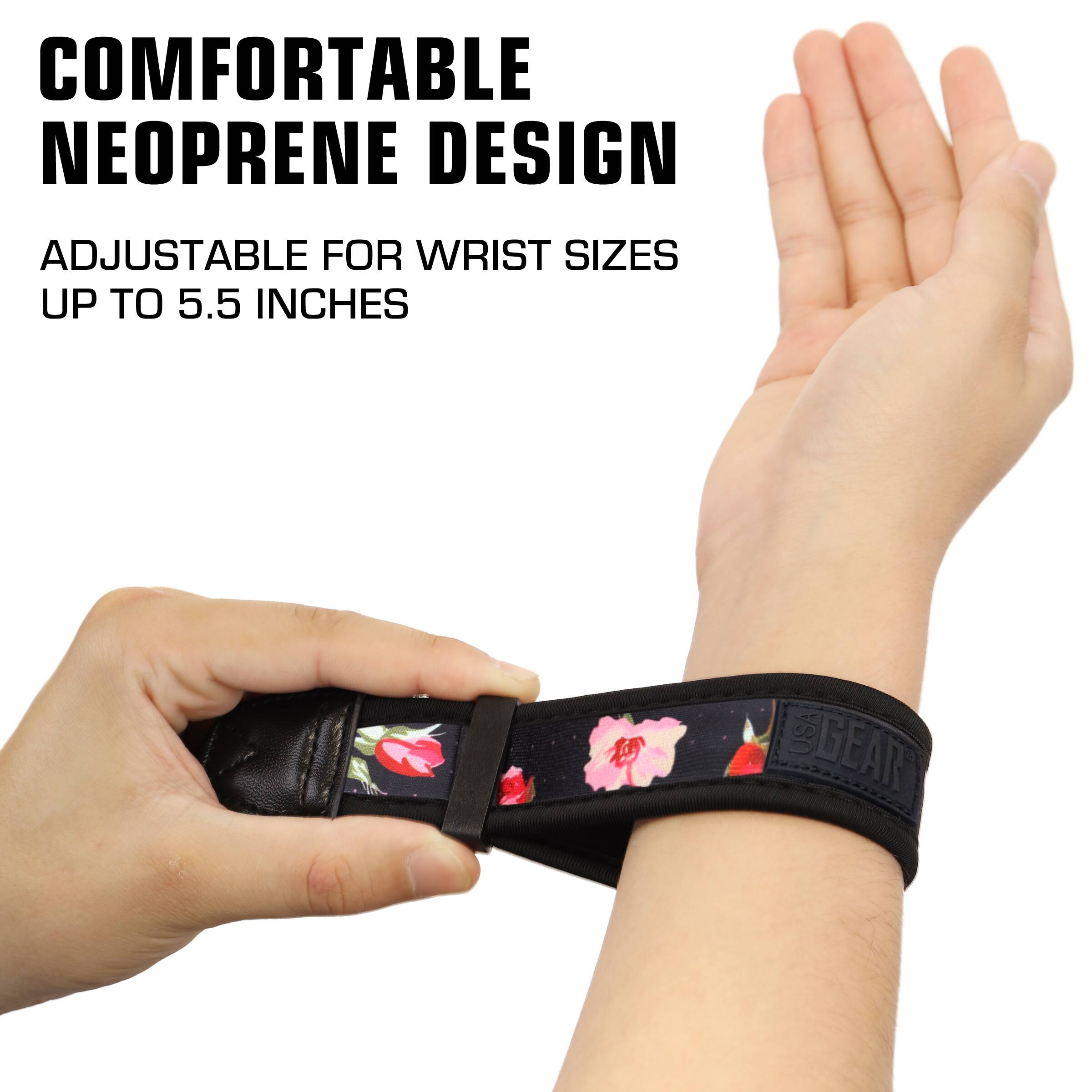 COMFORTABLE NEOPRENE DESIGN  
ADJUSTABLE FOR WRIST SIZES UP TO 5.5 INCHES  
USA GEAR