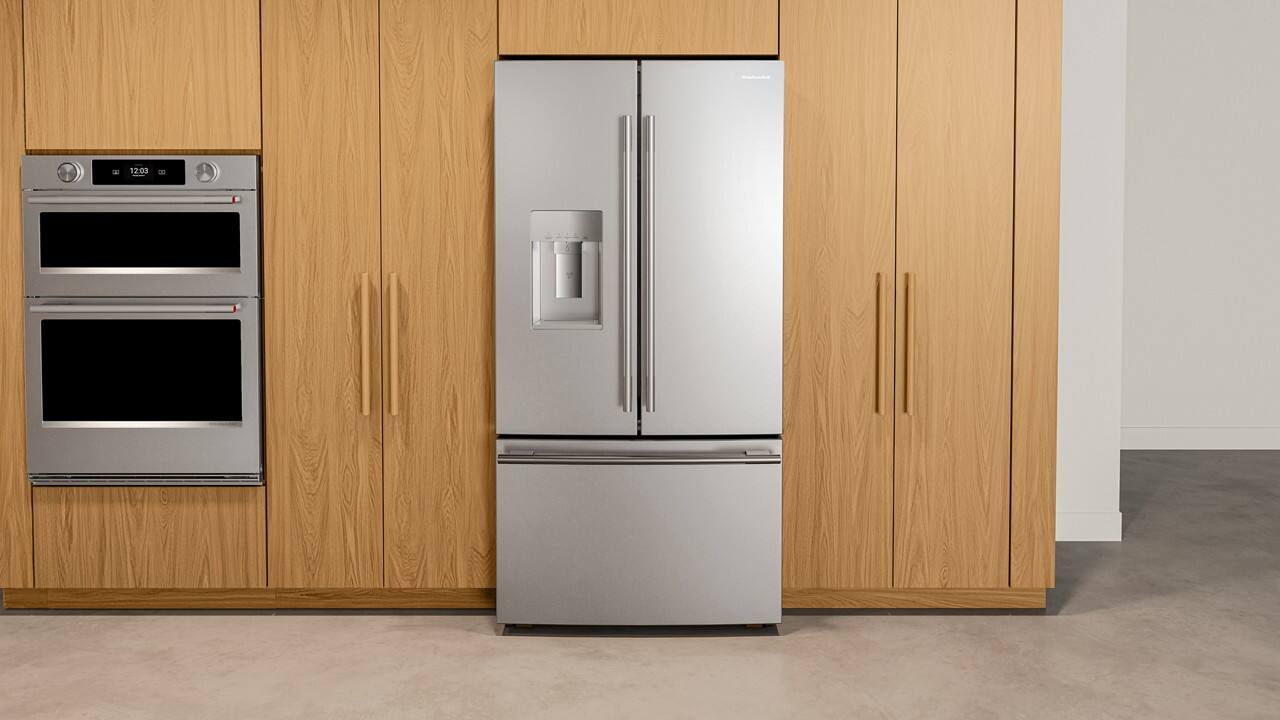 Alt View 7. KitchenAid - 23.9 Cu. Ft. French Door Refrigerator with External Water Dispenser - PrintShield Stainless.