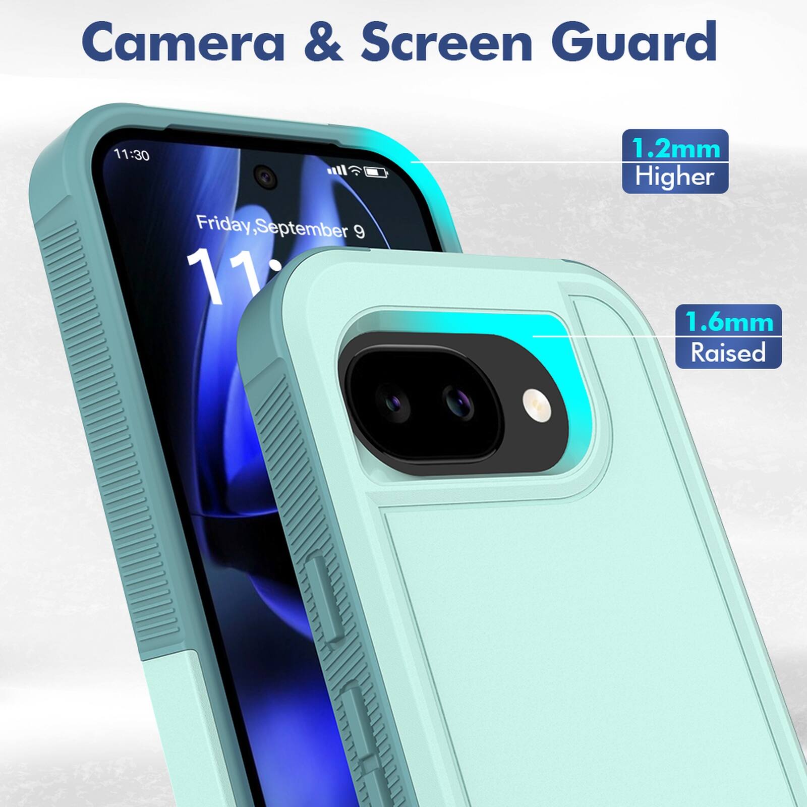 Camera & Screen Guard

11:30 Friday, September 9

1.2mm Higher

1.6mm Raised