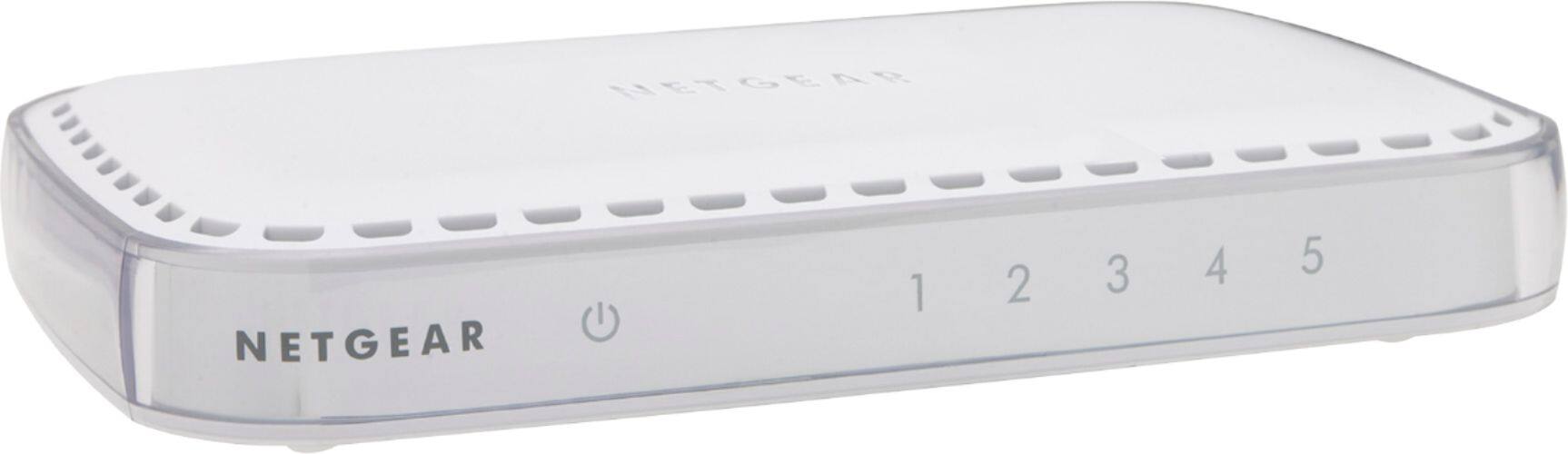 Angle. NETGEAR - 5-Port 10/100/1000 Mbps Gigabit Unmanaged Switch - White.