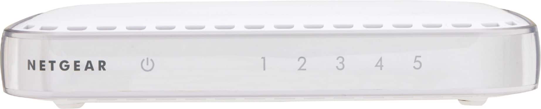 NETGEAR - 5-Port 10/100/1000 Mbps Gigabit Unmanaged Switch - White - Front_Zoom