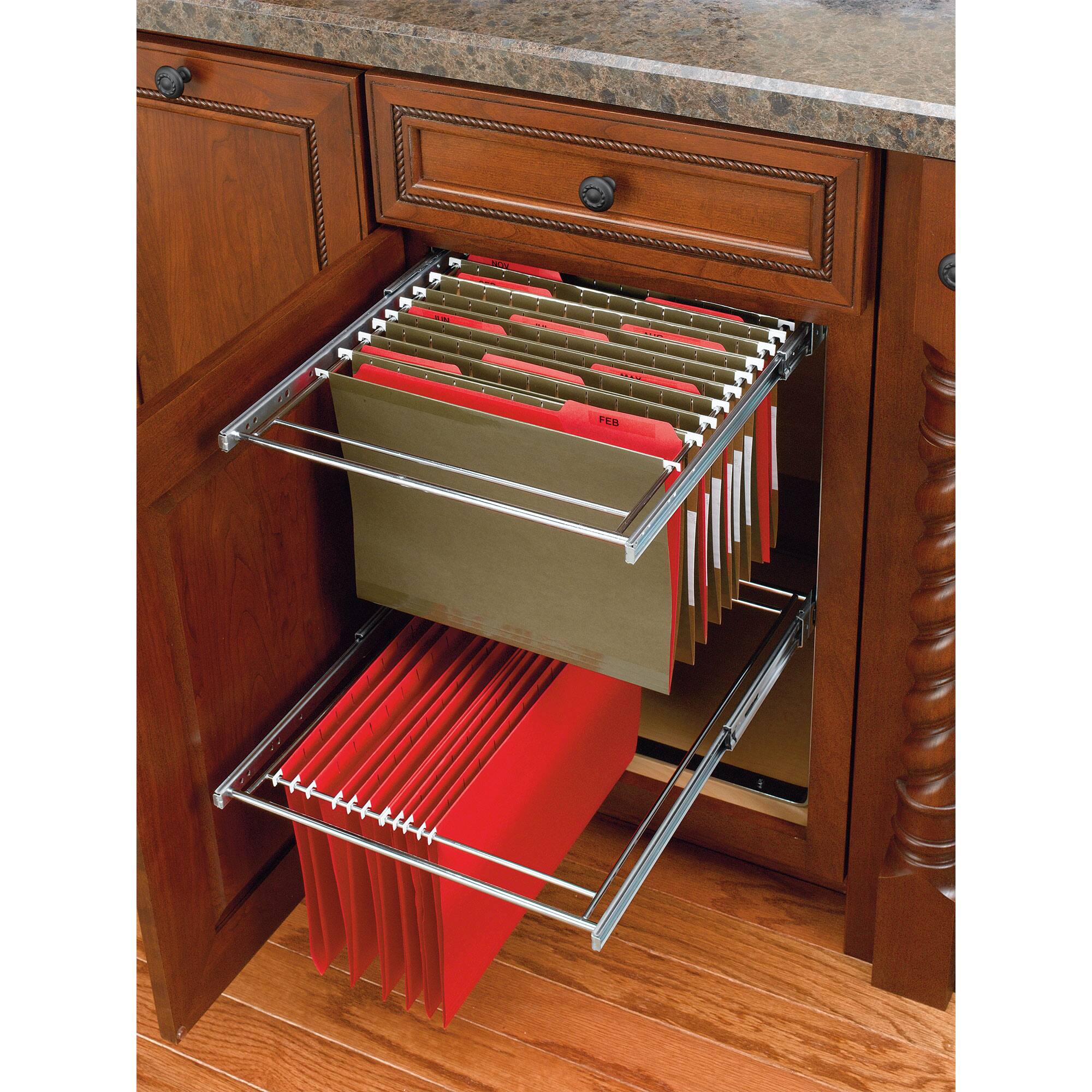 Alt View 4. Rev-A-Shelf - Rev-A-Shelf  (2) 14.5" Tier Base Cabinet File Drawer Organizer System, RAS-FD-KIT - Silver.