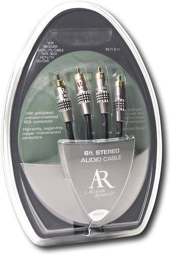 Front Standard. Acoustic Research - 6' Stereo Audio Cable.