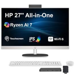 HP - 27" FHD Touch All-in-One,Ryzen AI 7 350,64GB DDR5,4TB SSD,AMD Radeon 680M,WiFi 6,Win 11 Pro - White