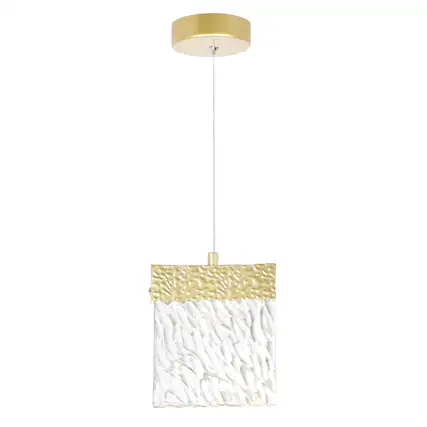 Front. CWI Lighting - Carolina LED Pendant With Gold Leaf Finish - Gold Leaf.