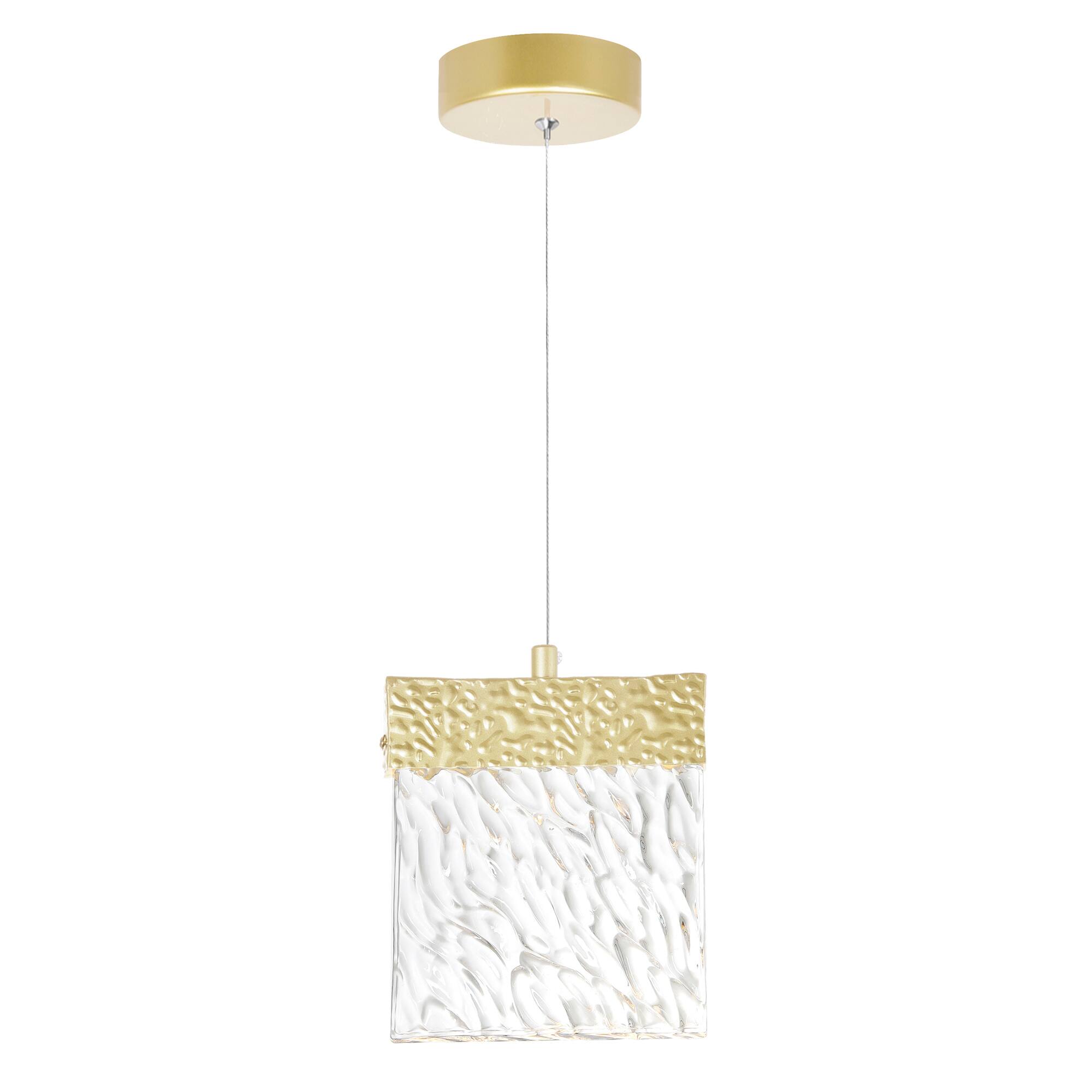 Front. CWI Lighting - Carolina LED Pendant With Gold Leaf Finish - Gold Leaf.