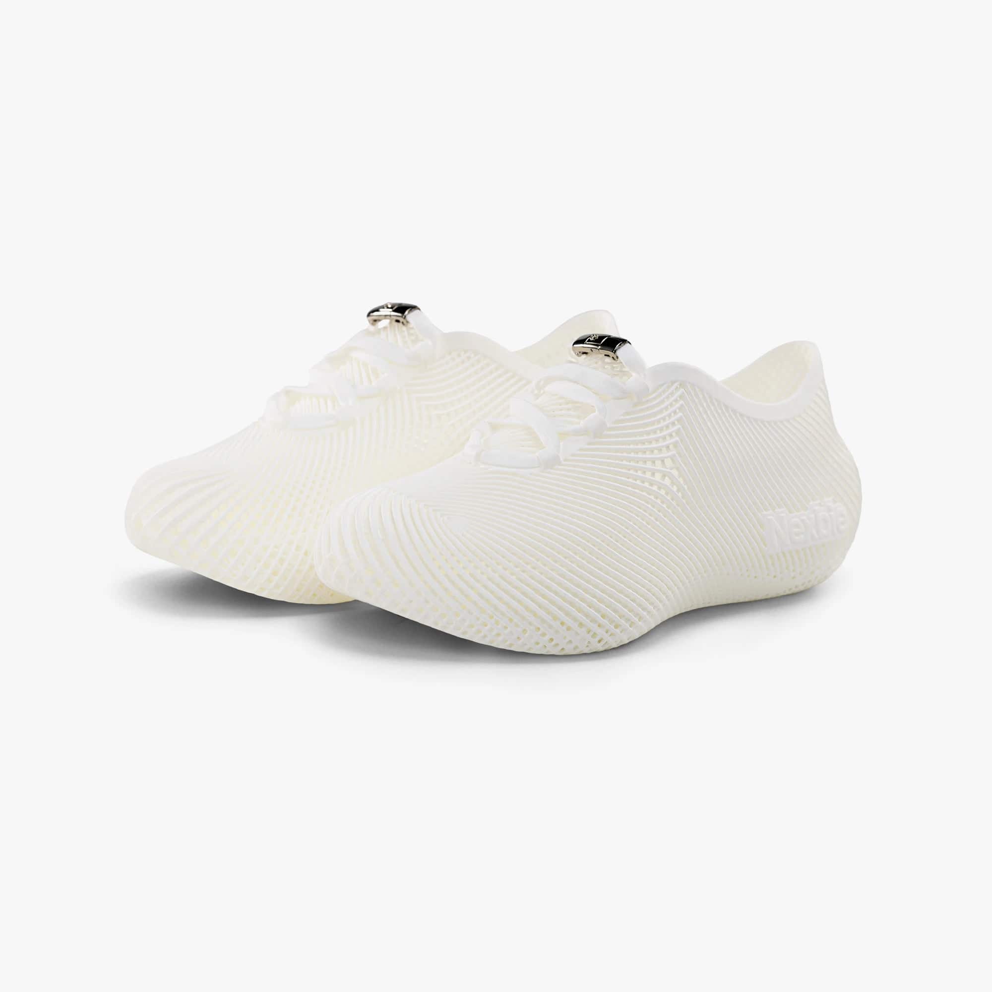 Front. Nexbie - Aeroraise 3D Printed Sneakers - White.