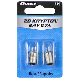 Dorcy - 2D Krypton Flashlight Bulb 2.4 V Bayonet Base (Case of 12)